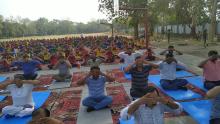 योग भारती टीम द्वारा अष्टम अंतर्राष्ट्रीय योग दिवस केंद्रीय विद्यालय 2 जेआरसी कैंटोनमेंट बरेली