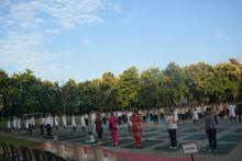 शाहजहाँपुर कैंटोमेंट ब्रिगेड में आवा के तत्वावधान योग भारती द्वारा योग शिविर 